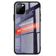 iPhone 11 Pro Cover m. Glasbagside - Be Yourself - Lilla Sale