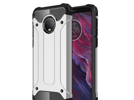 Motorola Moto G6 TPU + Plast Hybrid Håndværker Cover Sølv Online now