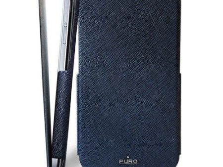 Puro Samsung Galaxy S4 S4+ Flip Cover Etui Blå Supply