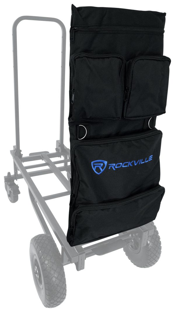 Rockville Rock Cart Pro DJ Equipment Transport Roller Car+5 Pocket Accessory Bag Online