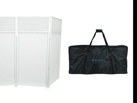 Rockville Rockbooth White Outdoor Backyard Party Pro DJ Booth Facade+2 Scrims on Sale