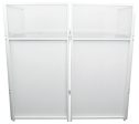 Rockville Rockbooth XL White Event Booth DJ Facade w Built in Table+Bag+Scrims Supply