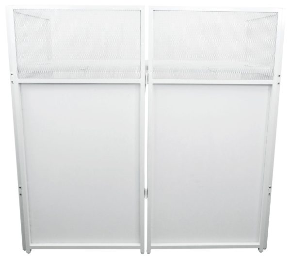 Rockville Rockbooth XL White Event Booth DJ Facade w Built in Table+Bag+Scrims Supply