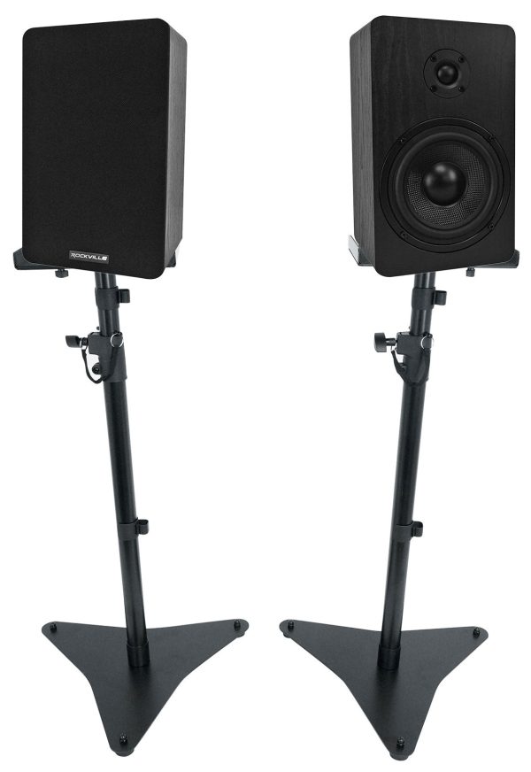 Pair Rockville RockShelf 54B 5.25  Home Bookshelf Speakers+Adjustable Stands Online