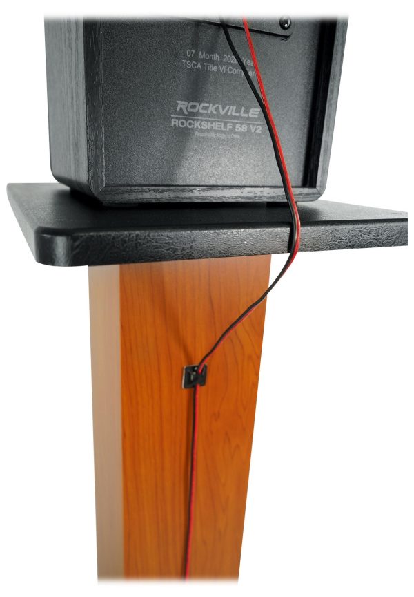 2) Rockville SS28C Classic Wood Grain 28  Speaker Stands Fits M-Audio BX4PAIRBTX Hot on Sale