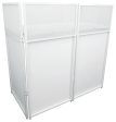 Rockville Rockbooth XL White Event Booth DJ Facade w Built in Table+Bag+Scrims Supply