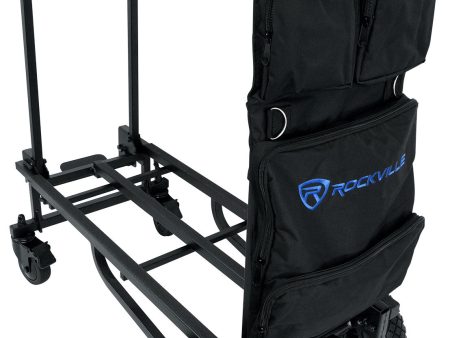 Rockville Rock Cart Pro DJ Equipment Transport Roller Car+5 Pocket Accessory Bag Online