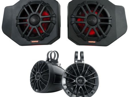 (2) Memphis Audio RNGR65FE Speakers+Pods+Tower Speakers For 2018+ Polaris Ranger Online Sale