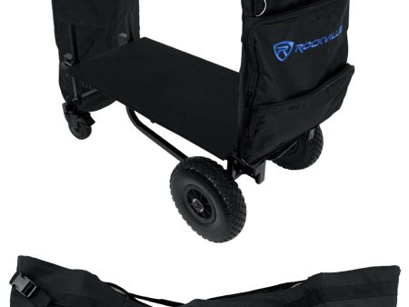 Rockville Rock Cart Pro DJ Equipment Transport Roller Car w (3) Bags+Floor+Shelf Cheap