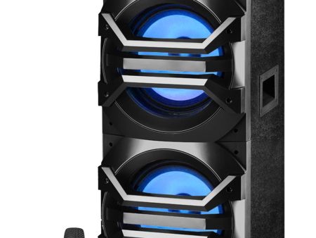 Technical Pro Dual 10  3000w Powered Bluetooth Speaker w USB SD LED+Wireless Mic on Sale