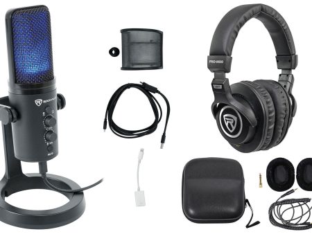 Rockville ROCK-STREAM PRO Gaming Streaming Recording USB Microphone+Headphones Online Sale