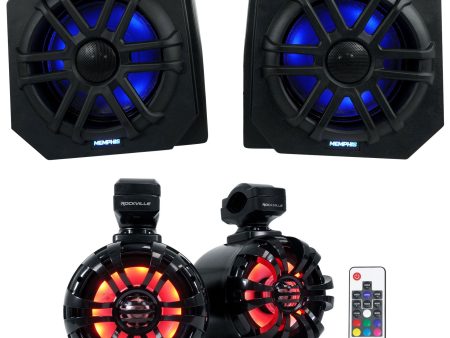 Memphis RNGR65FE Speakers+Pods+LED Tower Speakers For 13-17 Polaris Ranger XP900 Online Hot Sale