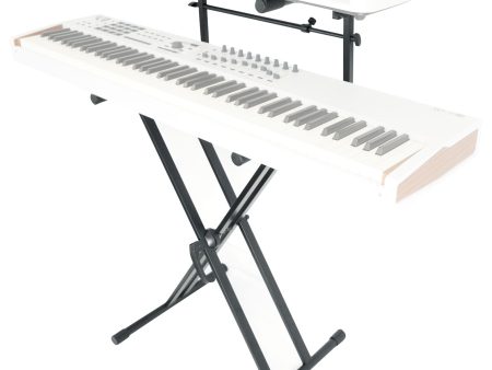 Rockville RKS42X 2-Tier Double X Keyboard Stand, Quick Release, Adjustable Top Tier For Discount