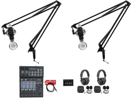 Rockville 2-Person Podcast Podcasting Recording Kit w  Mics Mixer Headphones Online