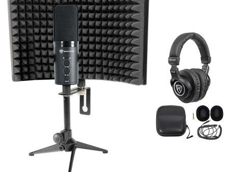 Rockville ROCK-STREAM PRO Gaming Recording Mic USB Microphone+Headphones+Shield Cheap