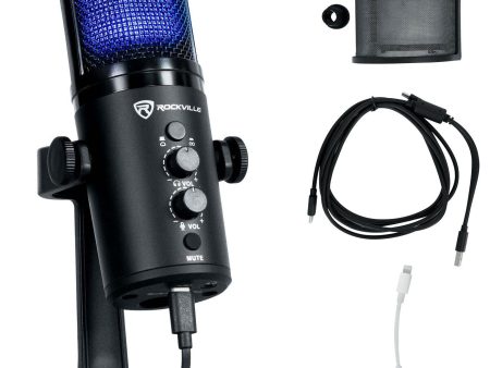 Rockville ROCK-STREAM PRO USB Microphone iPhone Smartphone iPad Tablet Mic Hot on Sale