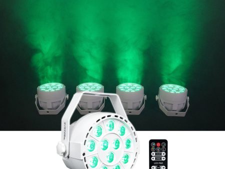 Rockville RockPAR TRI LED RGB Compact Par Can Pro DJ DMX Wash Light+Remote White Cheap