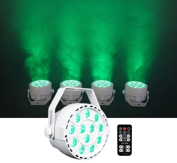 Rockville RockPAR TRI LED RGB Compact Par Can Pro DJ DMX Wash Light+Remote White Cheap