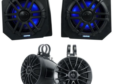 2 Memphis RNGR65FE Speakers+Pods+Tower Speakers For 2013-17 Polaris Ranger XP900 For Discount