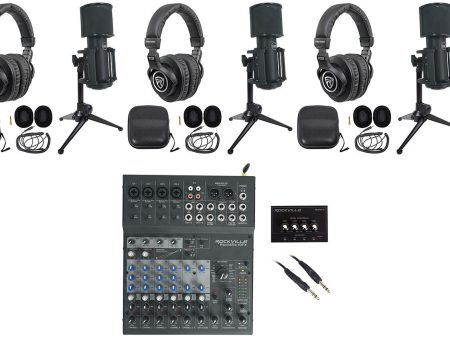 4-Person Podcast Podcasting Kit w USB Mixer Interface+Warm Audio Mics+Headphones For Cheap