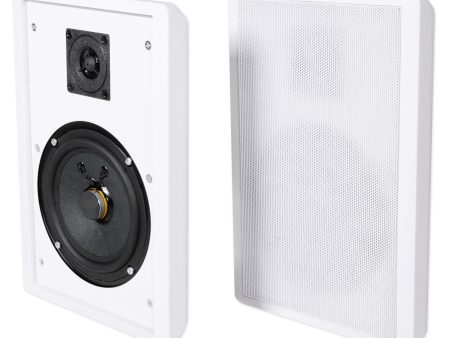 2 Rockville RockSlim White Home Theater 5.25  240w Easy Wall Mount Slim Speakers Supply