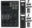 Rockville RockMix 4 Channel Pro Recording Mixer Interface w EQ+(2) Dynamic Mics For Discount