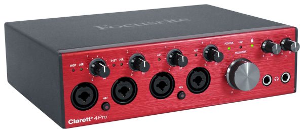 Focusrite Clarett+ 4Pre USB-C Audio Recording Interface JFET ADAT+Dynamic Mic Online Hot Sale