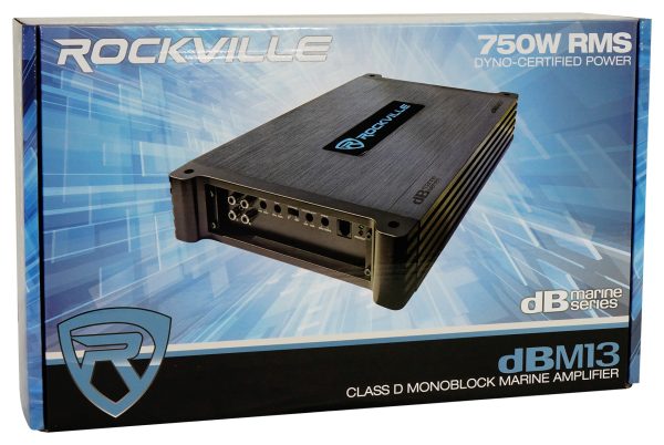 Rockville DBM13 3000w Peak 750w RMS Mono Marine Boat Amplifier+Remote+Amp Kit Online