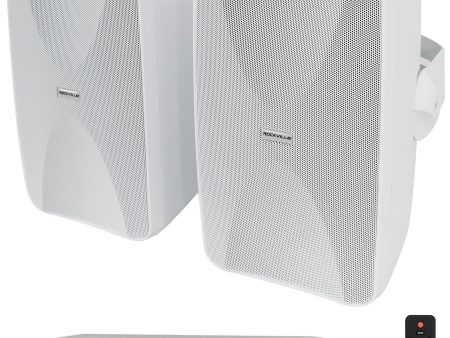 Rockville Commercial Restaurant Bluetooth Amplifier+(2) White 6.5  Wall Speakers For Cheap