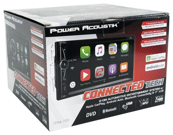 Power Acoustik CPAA-70D 7  DVD Carplay Android Bluetooth Car Receiver+Backup Cam For Sale