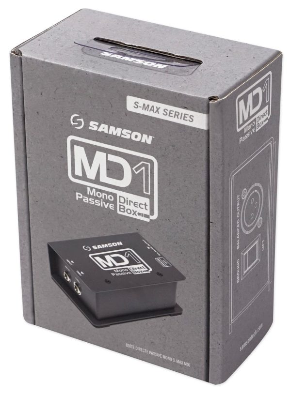 Samson S-Max MD1 Passive Mono Direct DI Box,18Hz–40kHz, 0dB -15dB Hot on Sale