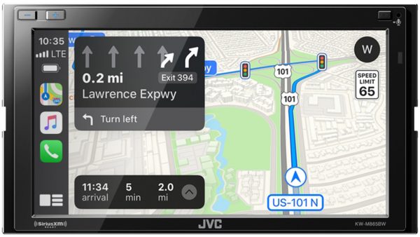 JVC KW-M865BW 6.8  Digital Media Car Monitor Receiver w Wireless Android CarPlay For Discount