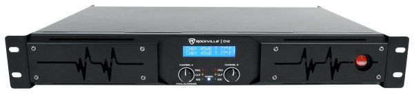 Rockville D12 5000w Peak 1400w RMS 2 Channel Power Amplifier Pro DJ Amp+Cables Discount