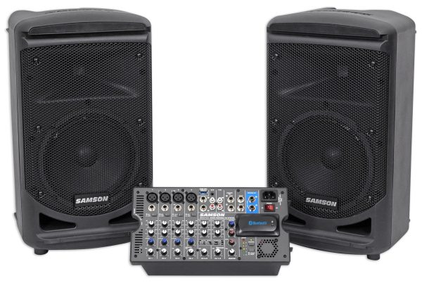 Samson Expedition XP800 800w Portable 8  PA DJ Speaker System+8-ch Powered Mixer For Discount