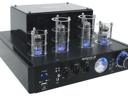 Rockville BluTube LED 70w Bluetooth Tube Amplifier Home Stereo Receiver in Black Online