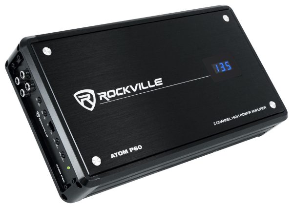 Rockville ATOM P60 4800 Watt Peak 1200w RMS 2 Channel Marine Boat Amplifier Amp Sale