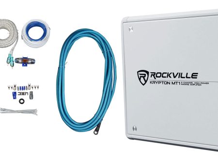 Rockville KRYPTON MT1 1600w 2 Channel Marine Boat Amplifier w Volt Meter+Amp Kit Online Sale