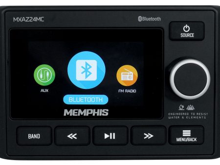 Memphis Audio MXAZ24MC Dual Zone Marine Boat Bluetooth Receiver Stereo w AUX USB Cheap