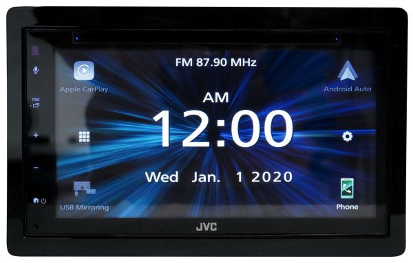 JVC KW-V660BT 6.8  Car Monitor DVD Carplay Bluetooth Android Receiver+Backup Cam Supply