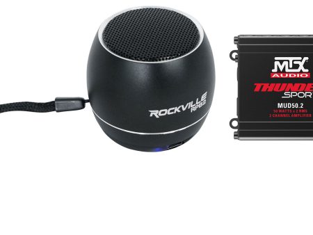 MTX MUD50.2 100 Watt RMS 2-Channel Amplifier ATV UTV+Portable Bluetooth Speaker Sale