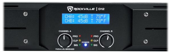 Rockville D12 5000w Peak 1400w RMS 2 Channel Power Amplifier Pro DJ Amp+Cables Discount