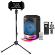 Technical Pro LIT8 Portable Bluetooth Karaoke Machine System w LED+Tablet Stand Discount