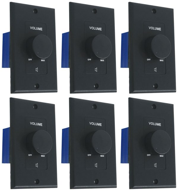 6 Rockville VOL70200 Black 200w 70v Wall Volume Controls Zone Controller Boxes Online Hot Sale