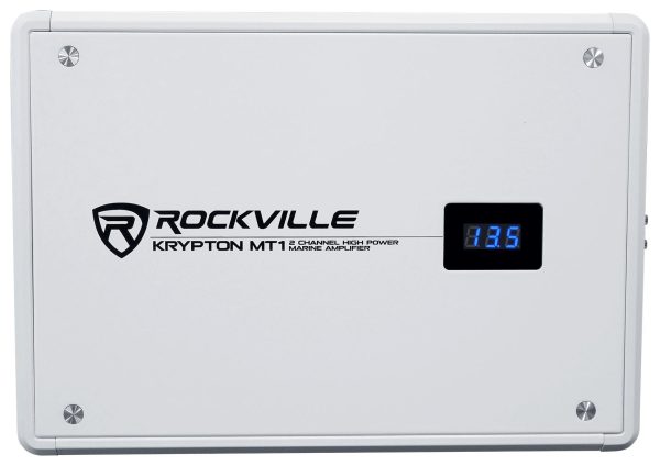 Rockville KRYPTON MT1 1600w 2 Channel Marine Boat Amplifier w Volt Meter Sale