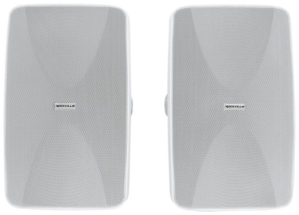 Rockville Commercial Amplifier+(2) White 6.5  4-Way Swivel Speakers+Wall Control Online Sale