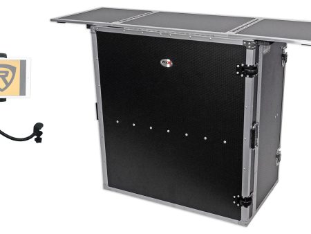 ProX XS-DJSTN Portable Mobile DJ Combo Table Facade+Gooseneck Tablet Stand Online now