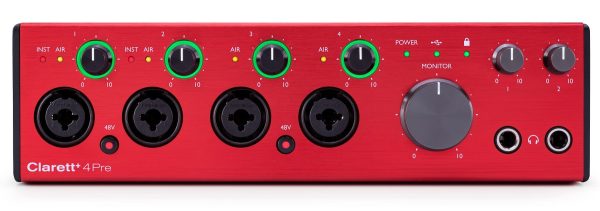 Focusrite Clarett+ 4Pre USB-C Audio Recording Interface JFET ADAT+Microphone Online now