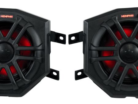 Pair Memphis Audio RZR65FE 75 Watt RMS LED Speakers+Pods For 2014+ Polaris RZR Online