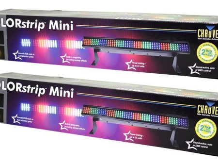 2 Chauvet COLORSTRIP MINI DMX LED Wash Light Bars With Mounting Brackets Online Hot Sale