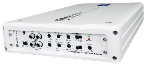 Rockville KRYPTON MF4 2400w Peak 4 Channel Marine Amplifier Boat Amp in White Fashion